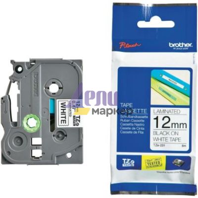Консуматив Brother TZe-231 Tape Black on White Laminated 12mm - Eco