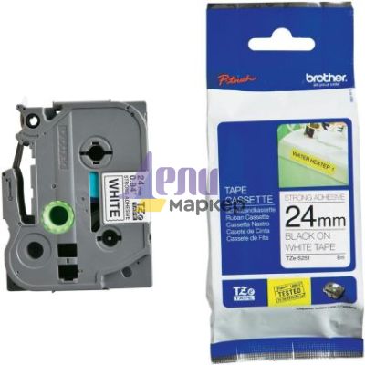 Консуматив Brother TZe-S251 Tape Black on White, Strong Adhesive, 24mm, 8 m - Eco