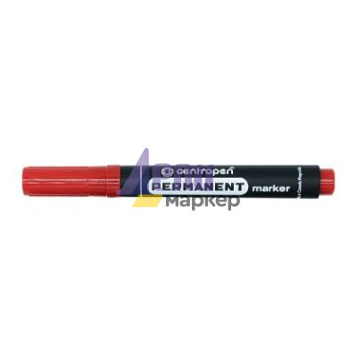 Перманентен маркер Centropen 8566 Объл връх 2.5 mm Червен