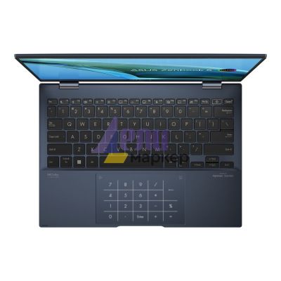 Лаптоп Asus Zenbook Flip OLED UP5302ZA-OLED-LX731X, Numpad, INTEL I7-1260P, OLED 13.3" WQXGA+ (2880 x 1800) 16:10, Touch, 16GB LPDDR5 (ON BD), PCIEG4 1TB SSD, Win 11 Pro, Ponder Blue