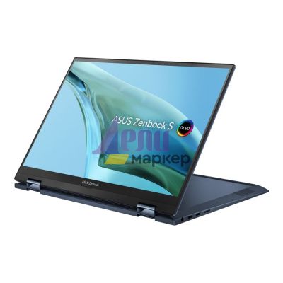 Лаптоп Asus Zenbook Flip OLED UP5302ZA-OLED-LX731X, Numpad, INTEL I7-1260P, OLED 13.3" WQXGA+ (2880 x 1800) 16:10, Touch, 16GB LPDDR5 (ON BD), PCIEG4 1TB SSD, Win 11 Pro, Ponder Blue
