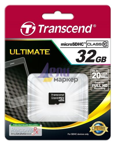 Памет Transcend 32GB micro SDHC (No Box & Adapter, Class 10)