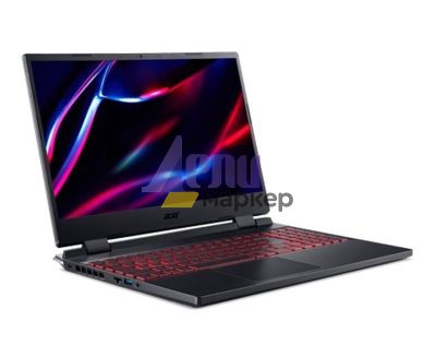 Лаптоп Acer Nitro 5, AN515-58-785S, Core i7-12700H (1.7GHz up to 4.70GHz, 24MB), 15.6" FHD IPS, 144Hz, 16GB DDR4 (1 slot free), 1024GB SSD, RTX 3060 6GB GDDR6, Wi-Fi 6ax, BT, HD Mic&Cam, RGB Backlit KB, No OS, Black+Acer 15.6" Nitro Gaming Backpack Black/