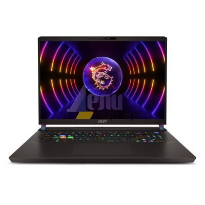 Лаптоп MSI Vector GP78 HX 13VI, i9-13980HX (24C/32T, 36 MB, up to 5.60 GHz), 17" QHD+(2560x1600), 240Hz, 100% DCI-P3 IPS-level, RTX 4090 16GB GDDR6 w/MUX, 32GB DDR5 (2x16GB 5600), 2TB NVMe SSD, HM770, WiFi 6E, Per-Key RGB KBD by SteelSeries, Windows 11 Ho