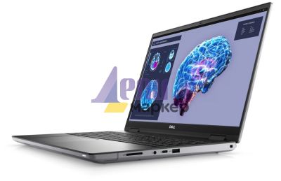 Лаптоп Dell Precision 7680, Intel Core i9-13950HX (36MB, 24 Cores (8P+16E) up to 5.5GHz), 16" FHD+ (1920x1200), WVA AG 500 nits, IR Cam, 32GB, 1x32GB 5600MT/s CAMM, 1TB M.2 PCIe x4 NVMe, NVIDIA RTX 3500 Ada 12GB GDDR6, Wi-Fi 6E, BT, FPR, Backlit, Win 11 P