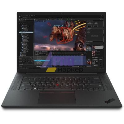 Лаптоп Lenovo ThinkPad P1 G6 Intel Core i7-13700H (up to 5.0GHz, 24MB), 32GB DDR5 5600MHz, 1TB SSD, 16" WUXGA (1920x1200) IPS AG, NVIDIA RTX A1000/6GB, FHD&IR Cam, Backlit KB, Color Calibration, WLAN, BT, FPR, Win11Pro, 3Y Premier
