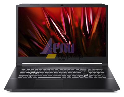 Лаптоп Acer Nitro 5, AN517-54-797L, Core i7-11600H (2.9GHz up to 4.6GHz, 18MB), 17.3" FHD IPS 144Hz, 16 GB DDR4 3200MHz (1 slot free), 1024GB NVMe SSD, HDD Kit, RTX 3050 4GB GDDR6, Cam&Mic.,Wi-Fi 6ax, BT 5.1, Backlit kbd, No OS, Black