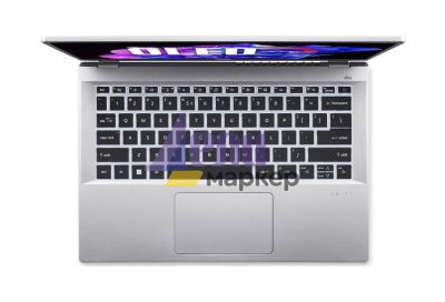 Лаптоп Acer Swift Go ,SFG14-71-773L, Core i7-13700H (up to 5.0GHz, 24MB), 14" 2.8K (2880 x 1800) OLED 400nit, SlimBezel, 16GB LPDDR5, 1024GB PCIe SSD, Intel UMA, WIFI 6E BT 5.0 INTEL Killer CNVi, Backlit KB, FPR, Win 11 PRO, Silver