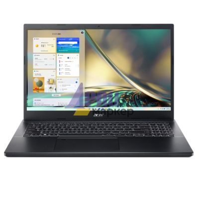 Лаптоп Acer Aspire 7, A715-76G-58Z6, i5-12450H (up to 4.4GHz, 12MB), 15.6" FHD IPS SlimBezel, 16GB DDR4, 512GB NVMe SSD, NVIDIA GeForce RTX 2050 4GB, Wi-Fi AX+BT, FP, HD Cam + Mic, KB Backlight, No OS, Black