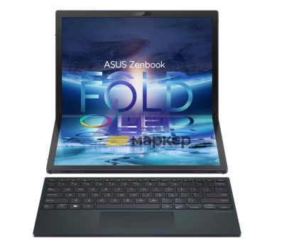 Лаптоп Asus Zenbook Fold OLED UX9702AA-FOLED-MD731X, Intel i7-1250U 1.1 GHz (8-core/12-thread, 12MB cache, up to 4.7 GHz),  17,3" 2560 x 1920 FOLED 4:3 aspect ratio, LPDDR5 16G (ON BD), 1TB PCIEG4 SSD, WiFi 6e, Win 11 Pro, Tech Black+Fury Gaming Chair Ave