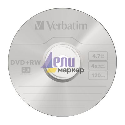 Медия Verbatim DVD+RW SERL 4.7GB 4X MATT SILVER SURFACE (5 PACK)