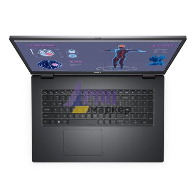 Лаптоп Dell Precision 7780, Intel Corel i7-13850HX (30MB, 20 Cores (8P+12E) up to 5.3GHz), 17" FHD (1920x1080), WVA AG 500 nits, IR Cam, 32GB, 1x32GB 5600MT/s CAMM, 1TB M.2 PCIe x4 NVMe, NVIDIA RTX 3500 Ada 12GB GDDR6, Wi-Fi 6E, BT, FPR, Backlit, Win 11 P