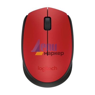 Мишка Logitech M171 Безжична оптична, USB, Червена