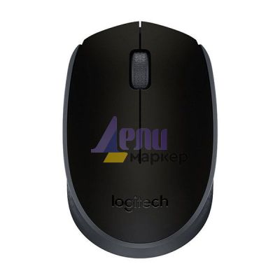 Мишка Logitech M171 Безжична оптична, USB, Черна