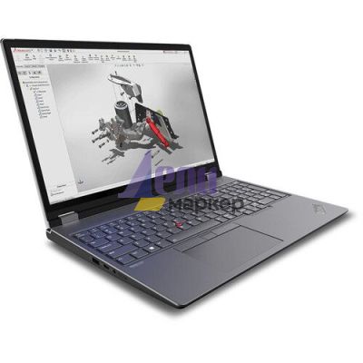 Лаптоп Lenovo ThinkPad P16 G2 Intel Core i9-13980HX(up to 5.6GHz, 36MB), 32GB (16+16) DDR5 5600MHz, 1TB SSD, 16" WQXGA (2560x1600) IPS AG, NVIDIA RTX 2000 Ada/8GB, FHD&IR Hybrid Cam, Color Calibration, Backlit KB, WLAN, BT, SCR, FPR, Win11Pro, 3Y