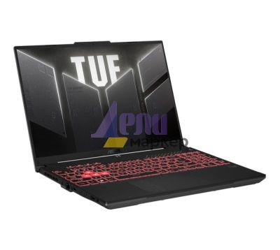 Лаптоп Asus TUF A16 FA607PI-N3010,AMD Ryzen 9 7845HX  ,16" FHD+ (1920 x 1200) 165 Hz,16GB DDR5 ,1TB , RTX 4070  8GB GDDR6,Wi-Fi 6(802.11ax) ,Backlit Chiclet Keyboard 1-Zone RGB,NO OS,Mecha Gray