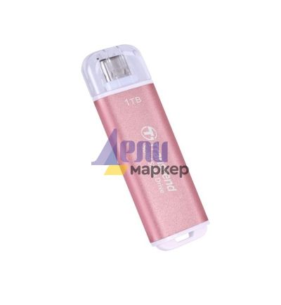 Твърд диск Transcend 1TB, USB External SSD, ESD300P, USB 10Gbps, Type C, Pink