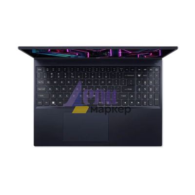 Лаптоп Acer Predator, PH16-71-73ZB, Intel Core i7-13700HX (3.70GHz up to 5.00GHz, 54MB), 16" WQXGA (2560x1600) IPS 240Hz, 16GB DDR5 4800MHz(1 slot free), 1024GB PCIe, RTX 4070 8GB GDDR6, WIFI 6E BT INTEL Killer, MicroSD, FHDcam+mic, RGB-backlit Kb, Win 11