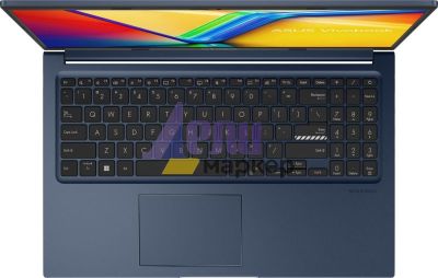 Лаптоп Asus Vivobook X1504VA-NJ857,Intel Core i3-1315U  1.2 GHz (10MB Cache, up to 4.5 GHz, 6 cores, 8 Threads), 15.6" FHD(1920x1080), 16GB (8 GB on BD),512G PCIEG3 SSD, No OS,Quiet Blue