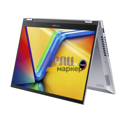 Лаптоп Asus Vivobook S Flip OLED TP3402VA-OLED-KN931X,INTEL I9-13900H, 14" 2.8K (2880 x 1800) OLED 16:10 Touch, DDR4 16GB( 8 ON BD.),1 TB PCIEG3 SSD, Windows 11 Pro , Num Pad,IlimKbd,Cool Silver