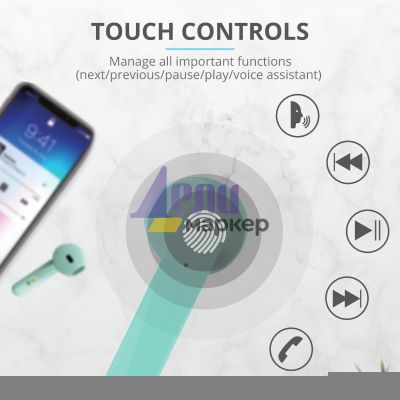 Слушалки TRUST Primo Touch Bluetooth Earphones Mint