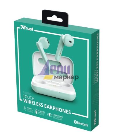 Слушалки TRUST Primo Touch Bluetooth Earphones Mint
