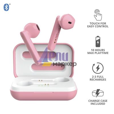 Слушалки TRUST Primo Touch Bluetooth Earphones Pink