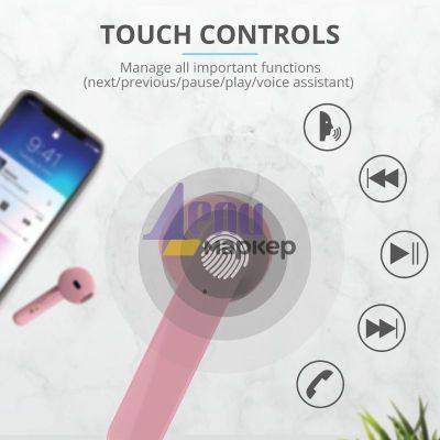 Слушалки TRUST Primo Touch Bluetooth Earphones Pink