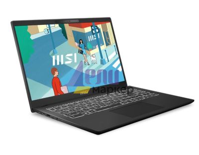 Лаптоп MSI Modern 15 H C13M, i5-13420H (8C/12T, up to 4.60GHz, 12 MB), 15.6" FHD (1920x1080), IPS, 16GB DDR4 8GBx2 (3200MHz), 512GB NVMe SSD Gen4x4, Iris Xe Graphics, Intel WiFi 6E, Single Backlit KBD (White), Windows 11 Home Plus, 3 cell 53.5Whr, 2Y, Bla