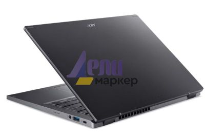 Лаптоп Acer Aspire 5, A514-56M-37LP, Core i3-1315U (up to 4.5GHz, 10MB), 14" WUXGA IPS SlimBezel, 16GB DDR5, 512GB PCIe NVMe SSD, Intel UMA, FHD Cam, Wi-Fi 6AX, BT, FP, KB Backlit, No OS, Gray