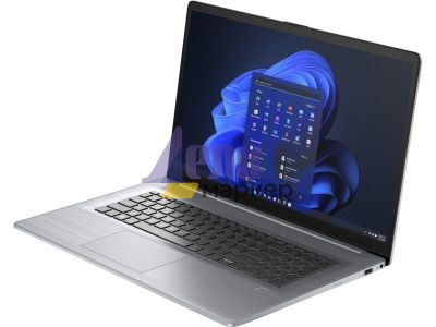 Лаптоп HP 470 G10 Asteroid Silver, Core i7-1355U(up to 5GHz/12MB/10C), 17.3" FHD IPS AG 300nits, 16GB 3200Mhz 1DIMM, 512GB PCIe SSD, WiFi 6 + BT 5.3, Backlit Kbd, 3C Batt, Free DOS, 2Y Warranty