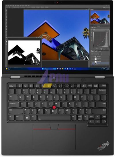 Лаптоп Lenovo ThinkPad L13 2-in-1 G5 Intel Core Ultra 7 155U (up to 4.8GHz, 12MB), 16GB LPDDR5-6400, 512GB SSD, 13.3" WUXGA (1920x1200) IPS,AR, AS, Touch, Intel Graphics, Front FHD&IR Cam, Backlit KB, Black, Pen, WLAN, BT, 4cell, SCR, FPR, Win11Pro, 3Y On