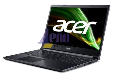 Лаптоп Acer Aspire 7, A715-42G-R8UF, AMD Ryzen 5 5500U (2.1GHz up to 4.0GHz, 8MB), 15.6" FHD IPS, 8GB DDR4 3200 (1 slot), 512GB NVMe SSD, GTX 1650 4GB GDDR6, Wi-Fi AX+BT5, FP, KB Backlight, No OS