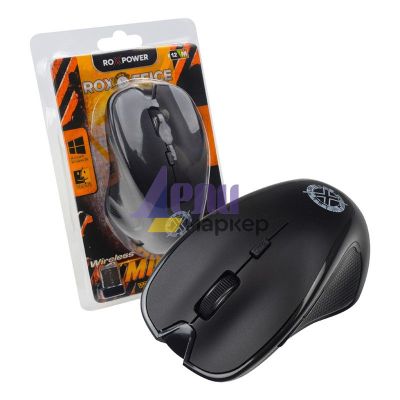 Мишка ROXPOWER ROXOFFICE LK-143 Безжична оптична, USB, Черна