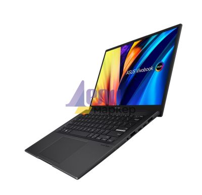 Лаптоп Asus Pro OLED M3402QA-OLED-KM731W,AMD Ryzen 7 5800H (3.2GHz up to 4.4GHz, 16MB), 14" 2.8K (2880 x 1800) OLED 16:10 aspect ratio, GL 600 NITS(HDR) , DDR4 16GB( 8 ON BD.),1TB PCIEG3 SSD, Windows 11 , Num Pad, Indie Black