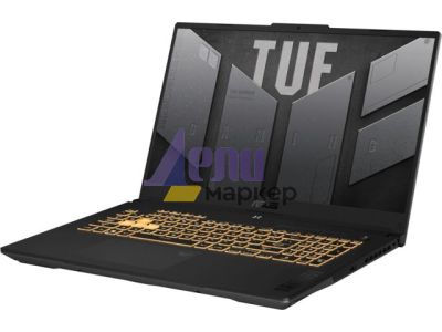 Лаптоп Asus TUF F17 FX707ZC4-HX014, Intel i5-12500H,2.5GHz, 17.3" FHD AG (1920x1080)144Hz,16GB DDR4 3200MHz (2x8 GB), 512GB SSD M.2,RTX 3050 GDDR6, WiFi 6, RGB Illum. Kbd, no OS, Mecha Gray