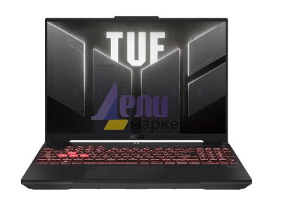 Лаптоп Asus TUF A16 FA607PV-N3021, AMD Ryzen 9 7845HX , 16" FHD+ (1920x1200)165Hz,16GB DDR5, 1TB M.2 ,SSD,RTX 4060 GDDR6, WiFi 6, Backlit Chiclet Keyboard 1-Zone RGB, no OS, Mecha Gray