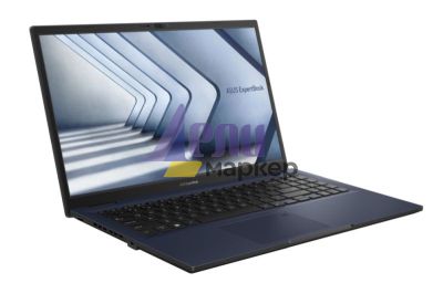 Лаптоп Asus ExpertBook B1 B1502CVA-BQ2365, Intel Core I5-1335U, 15.6" FHD IPS(1920x1080), Intel Iris Xe Graphics, 16GB DDR4 on BD. (1 slot free), 512GB M.2 NVMe,VGA,HDMI,RJ45,NO OS, Black