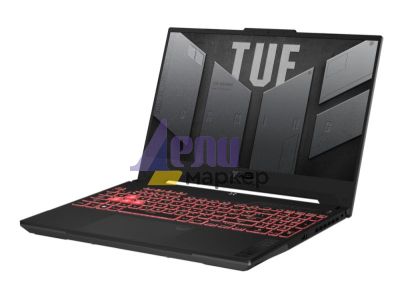 Лаптоп Asus TUF A15 FA507NU-LP116,AMD Ryzen5 7535HS/H,15.6" FHD (1920x1080)144 Hz,16GB DDR5 4800(2*8),1TB M.2 SSD,RTX 4050 4GB GDDR6,Wi-Fi 6(802.11ax),Backlit Chiclet Keyboard 1-Zone RGB, no OS, Graphite Black