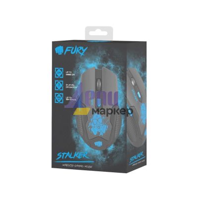 Мишка Fury Wireless gaming mouse, Stalker 2000DPI, Black-Blue